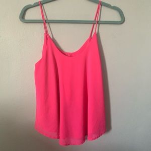 CY USA Hot Pink Spaghetti Strap Tank Top